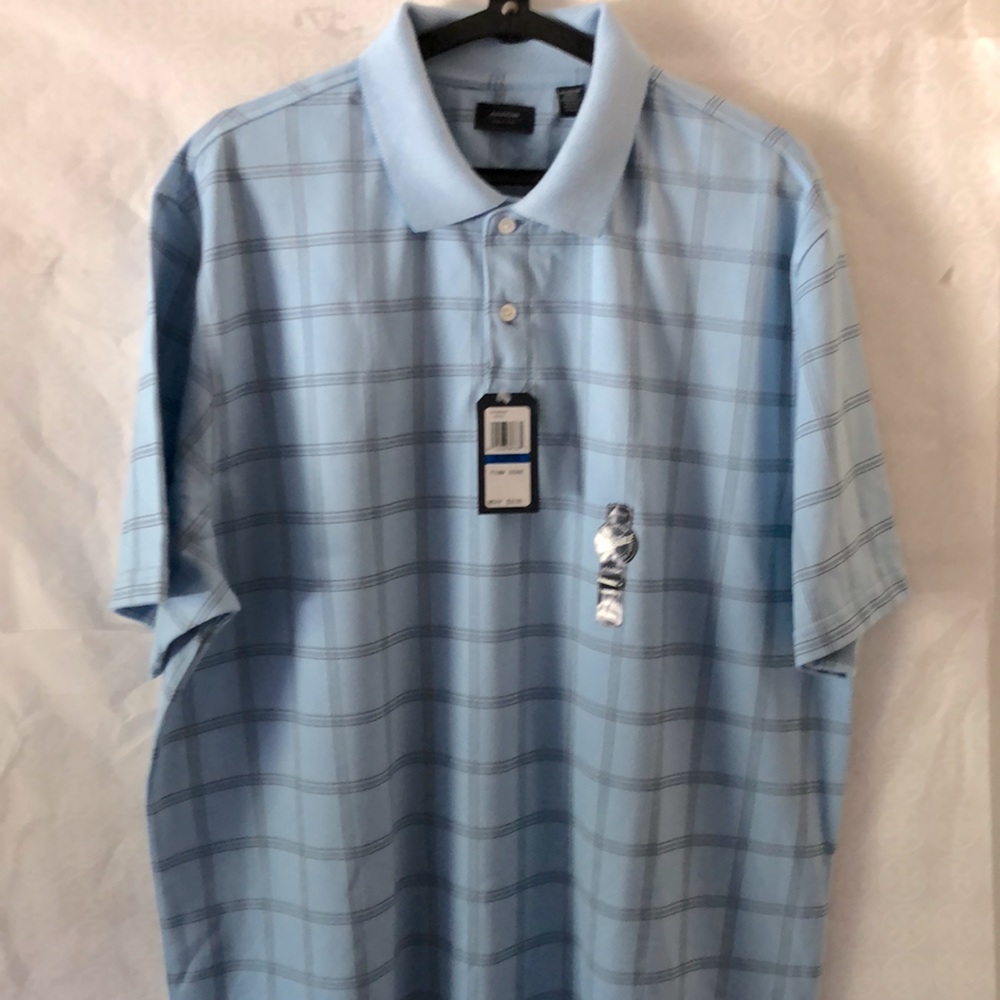 ARROW Men’s Blue Plaid Short Steve Polo Size XL